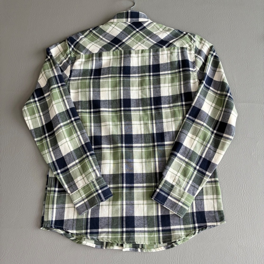 NWT RSQ Men's Plaid Flannel Shirt Green Black Cream Tartan Button Down Small - Picture 3 of 16